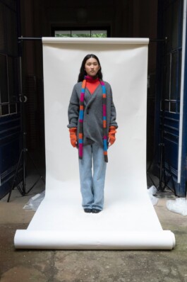 WOOHOO Strickjacke Big O gestrickt mit WOOHOO WOOL in Grey Station